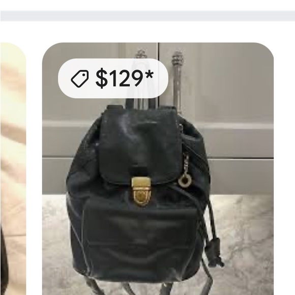 Vintage Leather Backpack | 90s Perlina Black Leather Black Backpack Purse - Picture 8 of 9